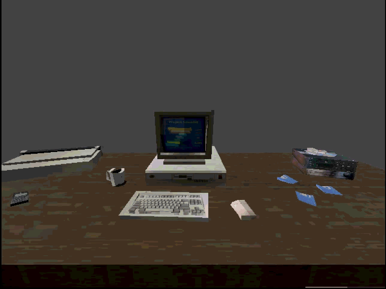 The early concept office to visualize the PS1 rendering style